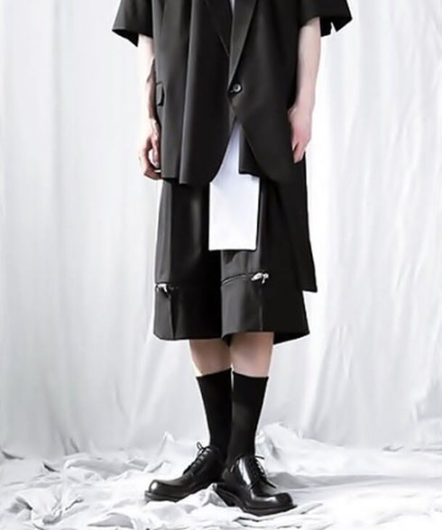 Layered Zip Block Shorts